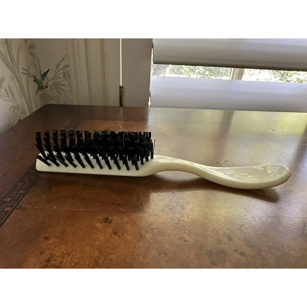 Vintage Nylon Bristle Brush- Cream Handle 7” Long